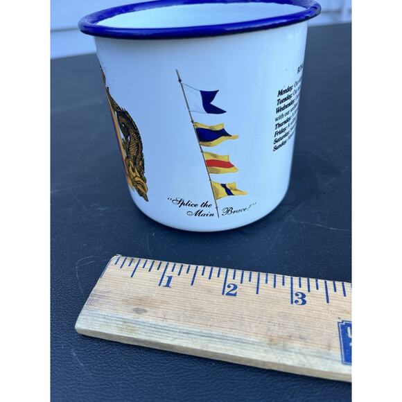 British Navy PUSSER'S RUM Splice The Main Brace Enamel Plate 10" & Mug ENGLAND - Picture 6 of 8